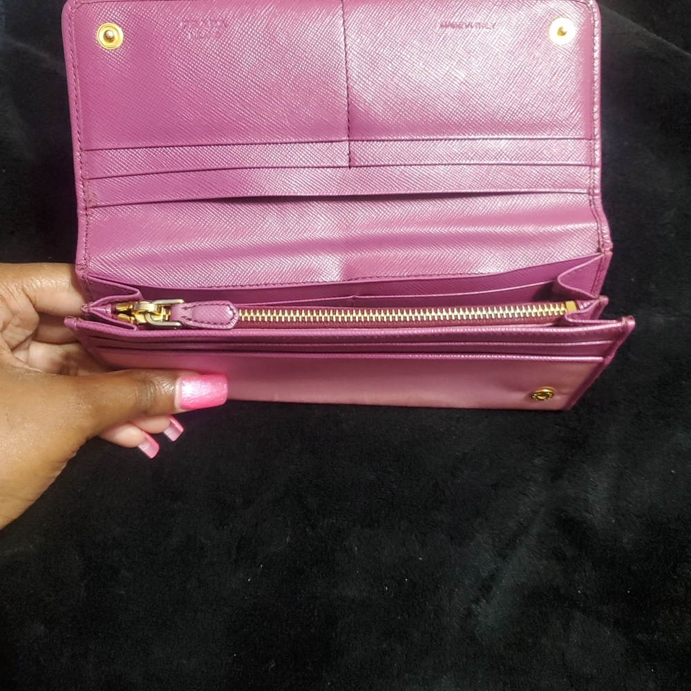 $SOLD$ Prada Pink Nylon and Leather Continental Wallet - Picture 11 of 12